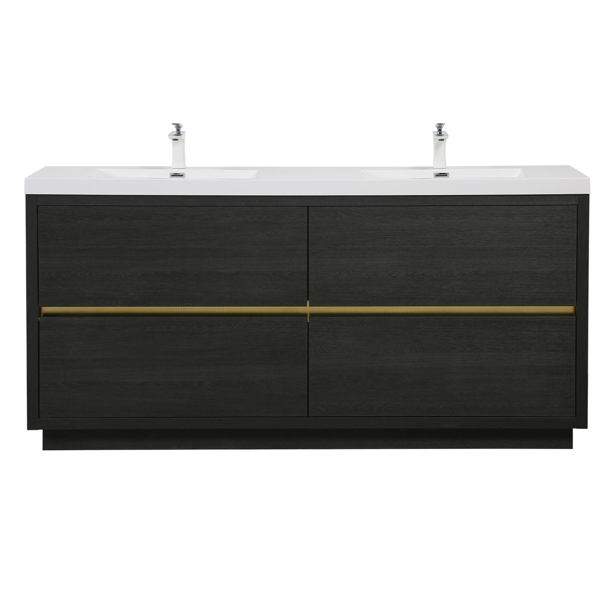 Bathin Freestanding Bathroom Vanity With Double Sinks, Bathroom Storage Vanity Cabinet With Stone Resin Countertop And Soft Close Drawers