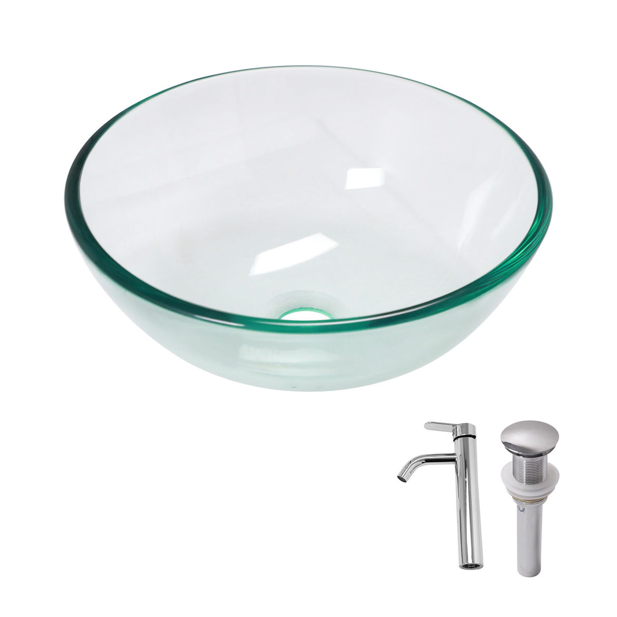 Vessel Sink With Faucet And Pop-Up Drain