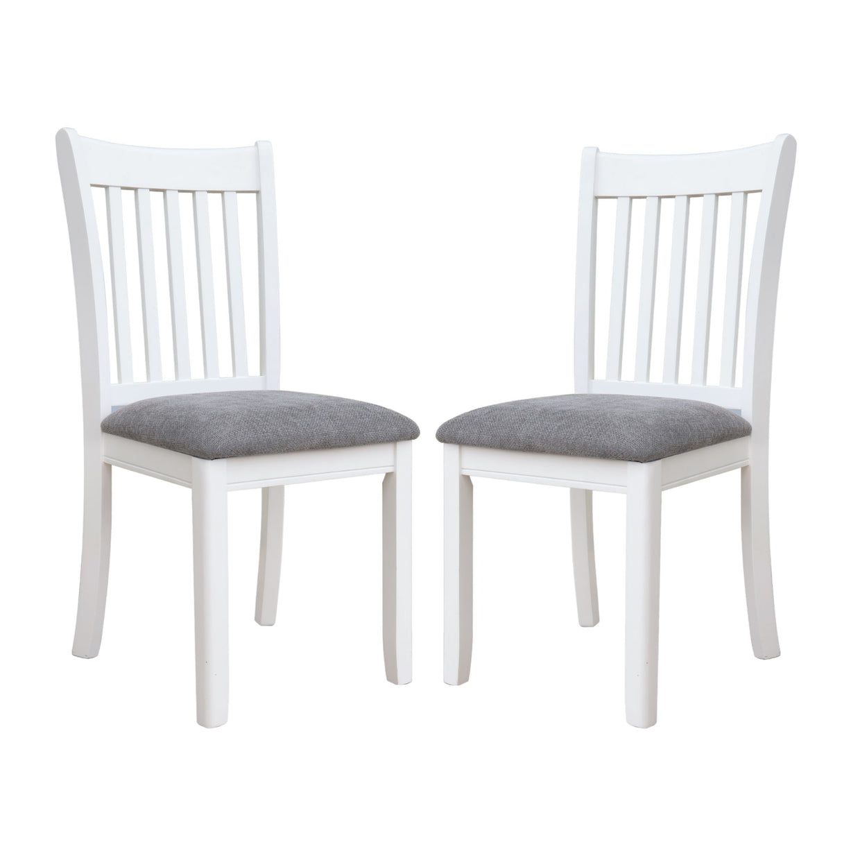 Modern Dining Chair, Wooden Back, Cushion Seats (Set of 2)