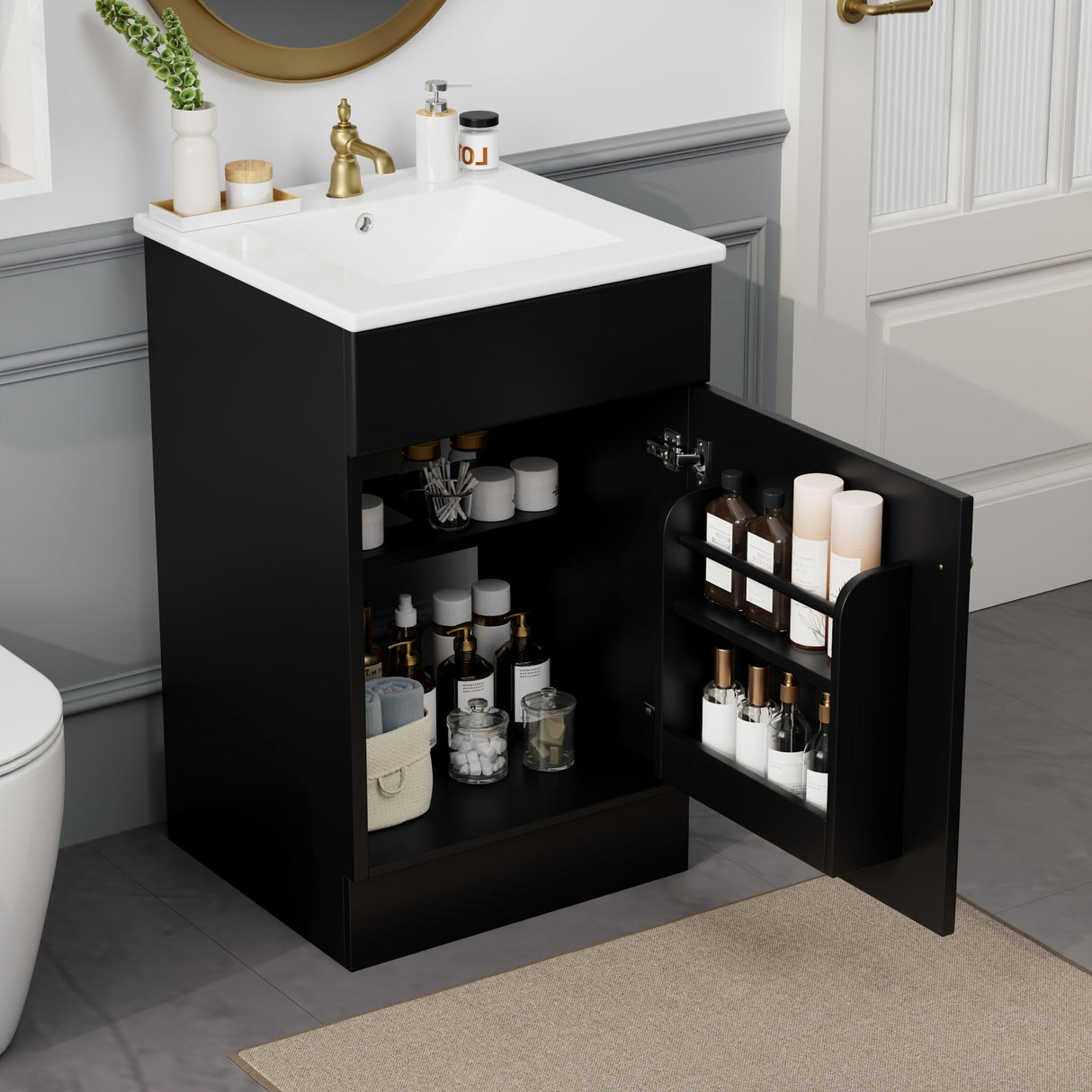 Bathroom Vanity With Sink, Cabinet With Adjustable Shelf