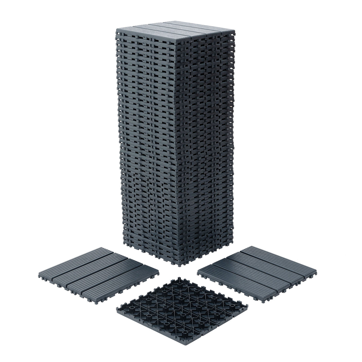 Interlocking Plastic Deck Tiles, Waterproof Outdoor / Indoor Patio Flooring