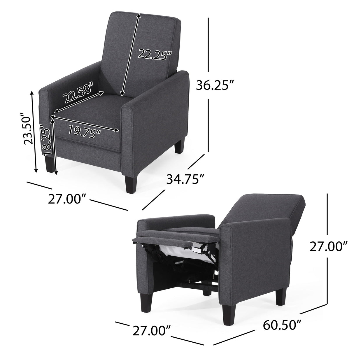 Elegant Push Back Chair For Home