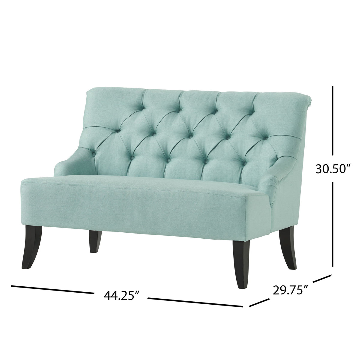 Nicole - French Style Upholstered Loveseat With Tufted Backrest