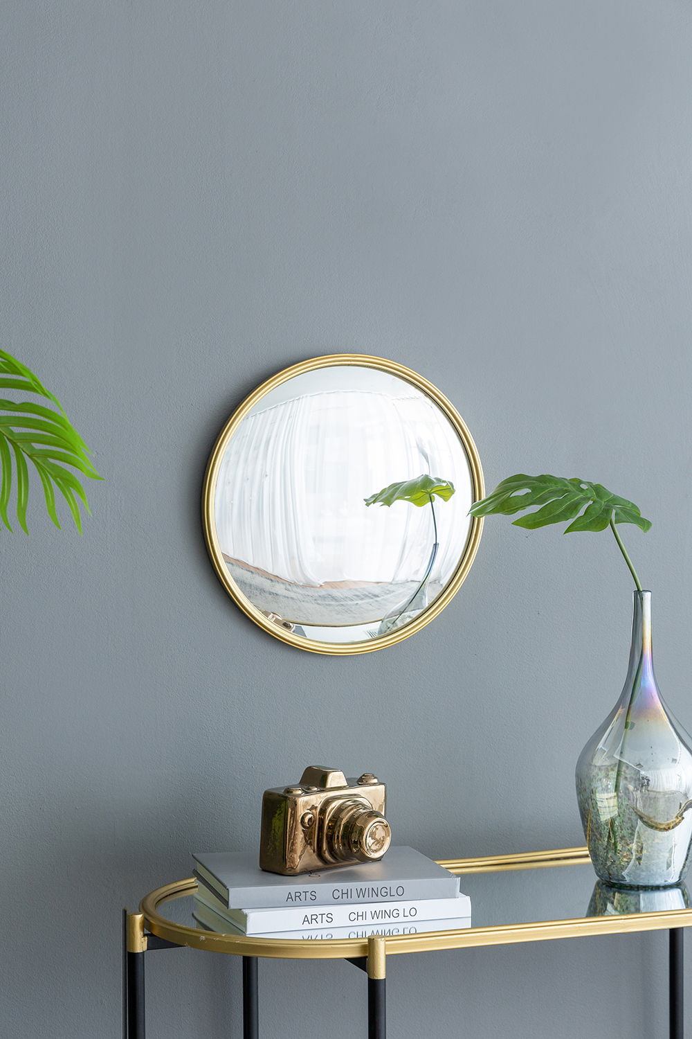 Round Mirror, Circle Mirror With Iron Frame For Living Room Bedroom Vanity Entryway Hallway