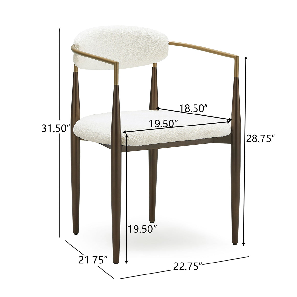 Modern Upholstered Dining Chair With Iron Frame