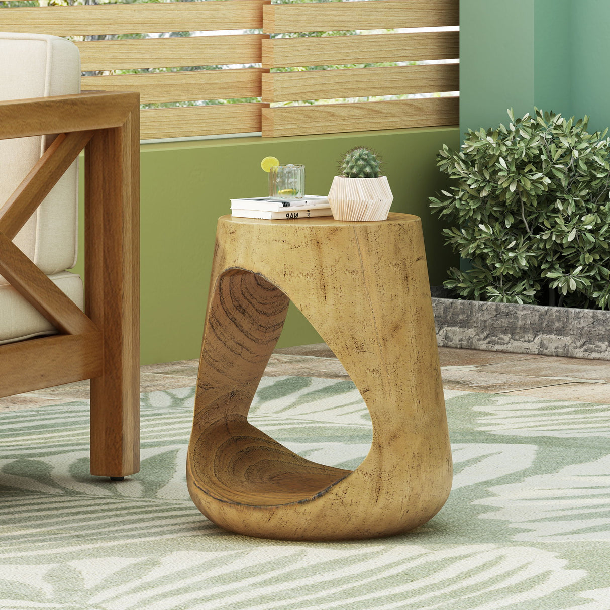 Hollow - Side Table, Durable And Weather Resistant