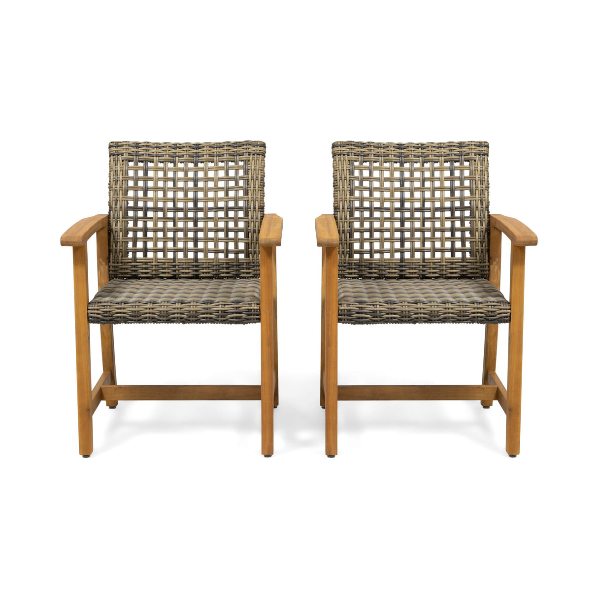 Outdoor Dining Chair Acacia Wood Frame (Set of 2)