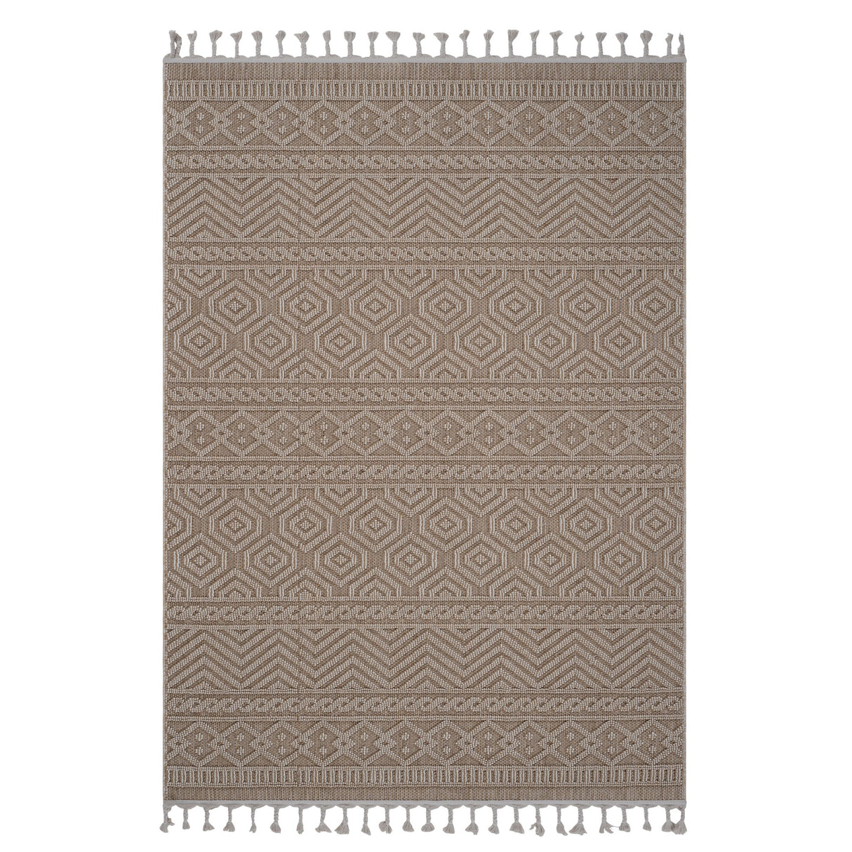 Guros - 6' X 9' Geometric Indoor / Outdoor Area Rug - Mocha