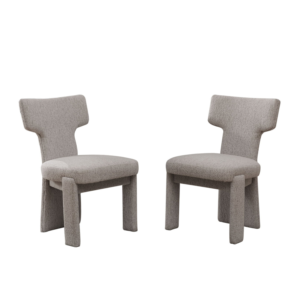 Armless Curved Back Accent Chairs (Set of 2)