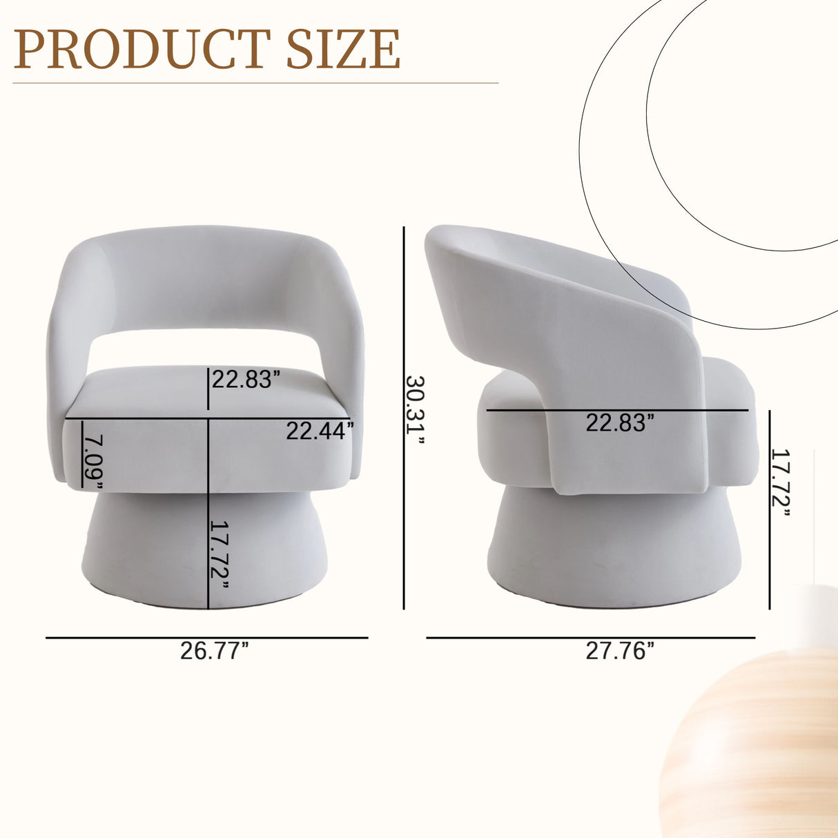 Swivel Barrel Chair With 360 Degree Rotation