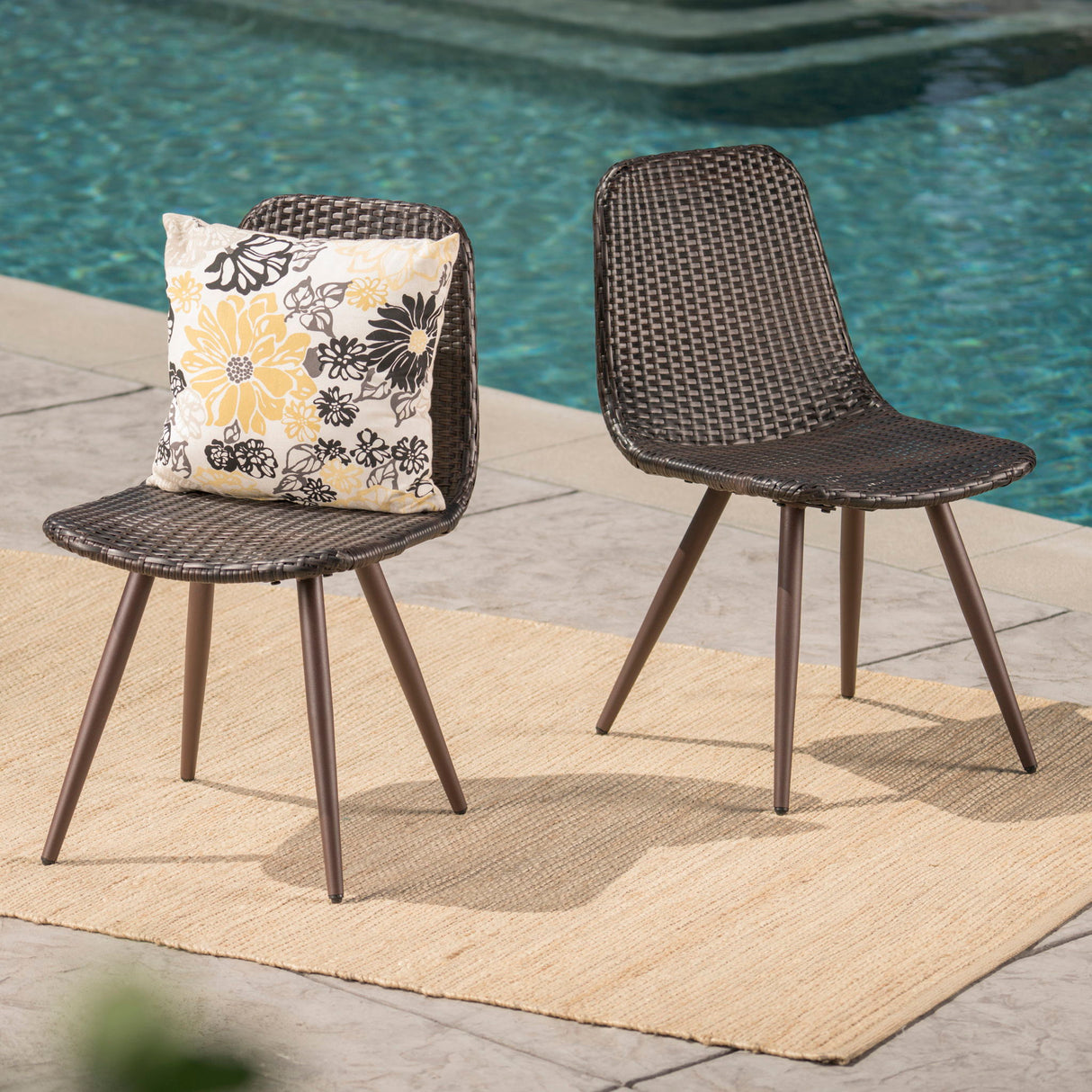 Dreamweaver - Outdoor Dining Chair With Powder Coated Legs (Set of 2) - Brown