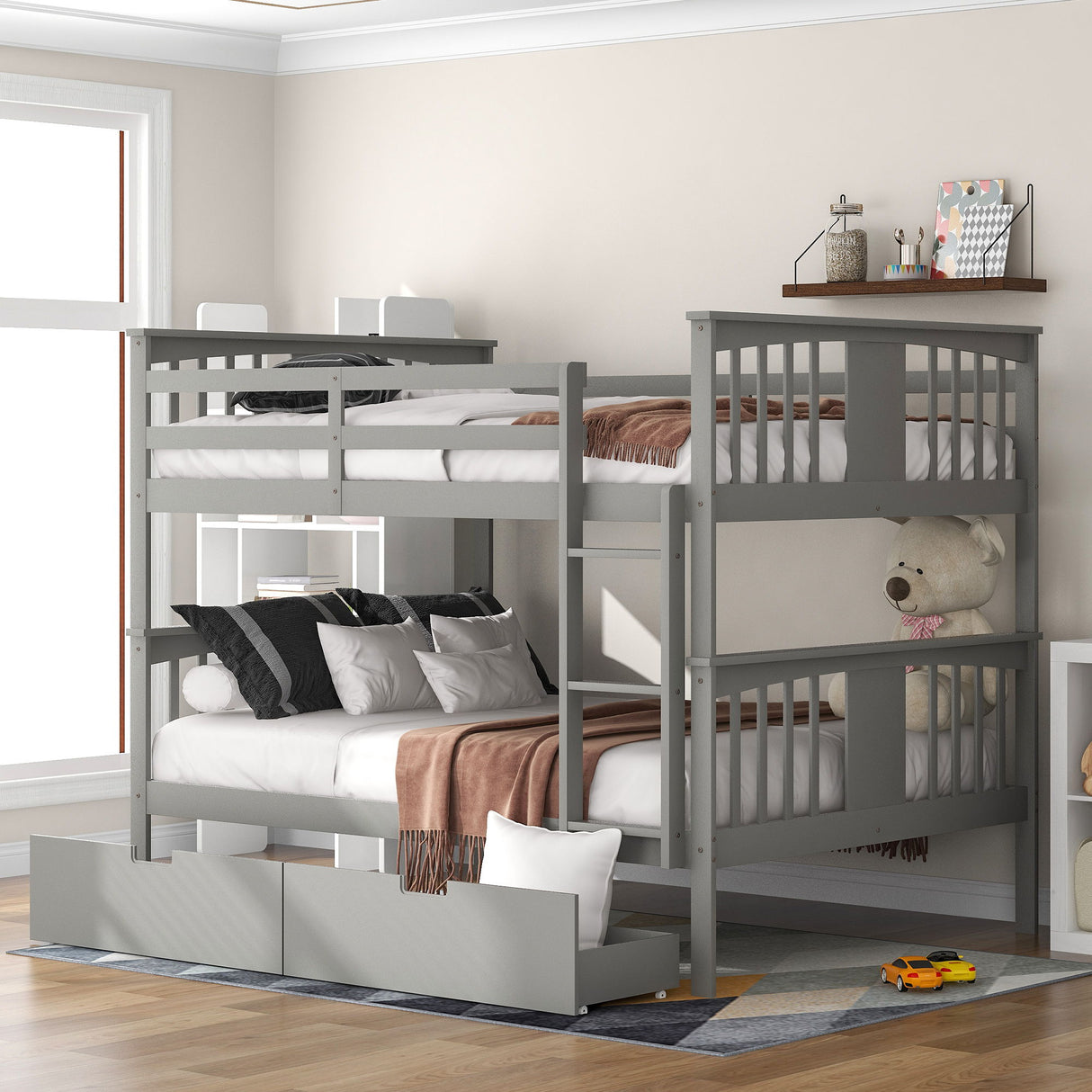 Bunk Bed With Ladder For Bedroom, Guest Room Furniture
