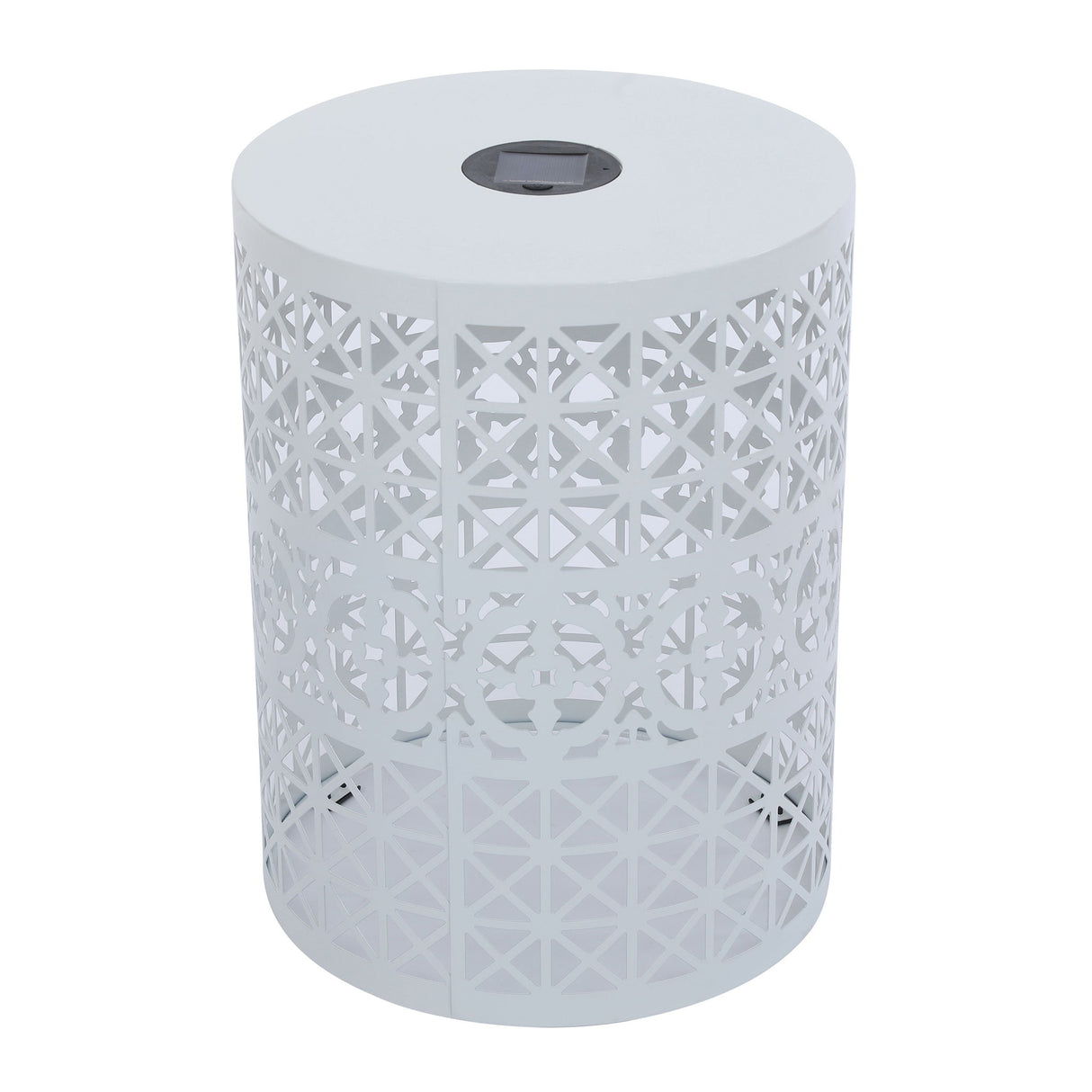 Modern Iron Solar Side Table With Built - In Light