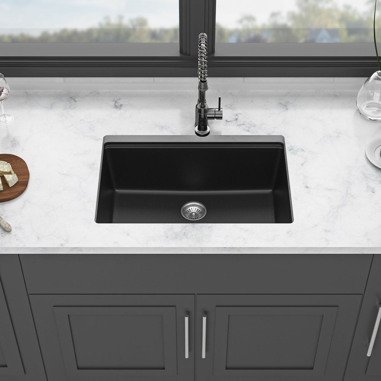 Quartz Kitchen Sink, Granite Composite Workstation Undermount