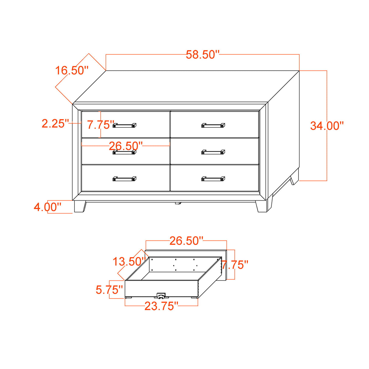 Soluto - Dresser - Gray / Black