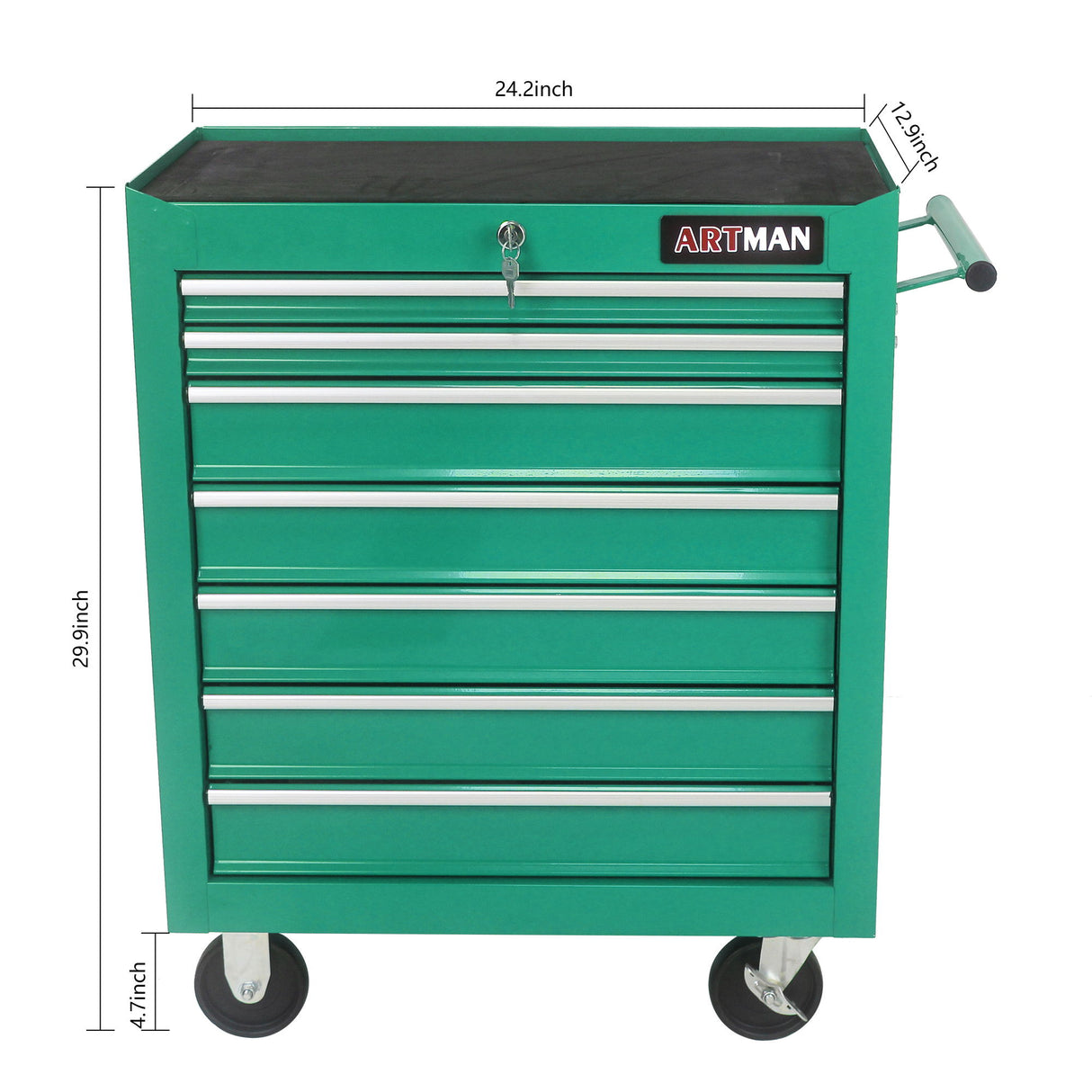 7 Drawers Multifunctional Tool Cart With Swivel Wheels