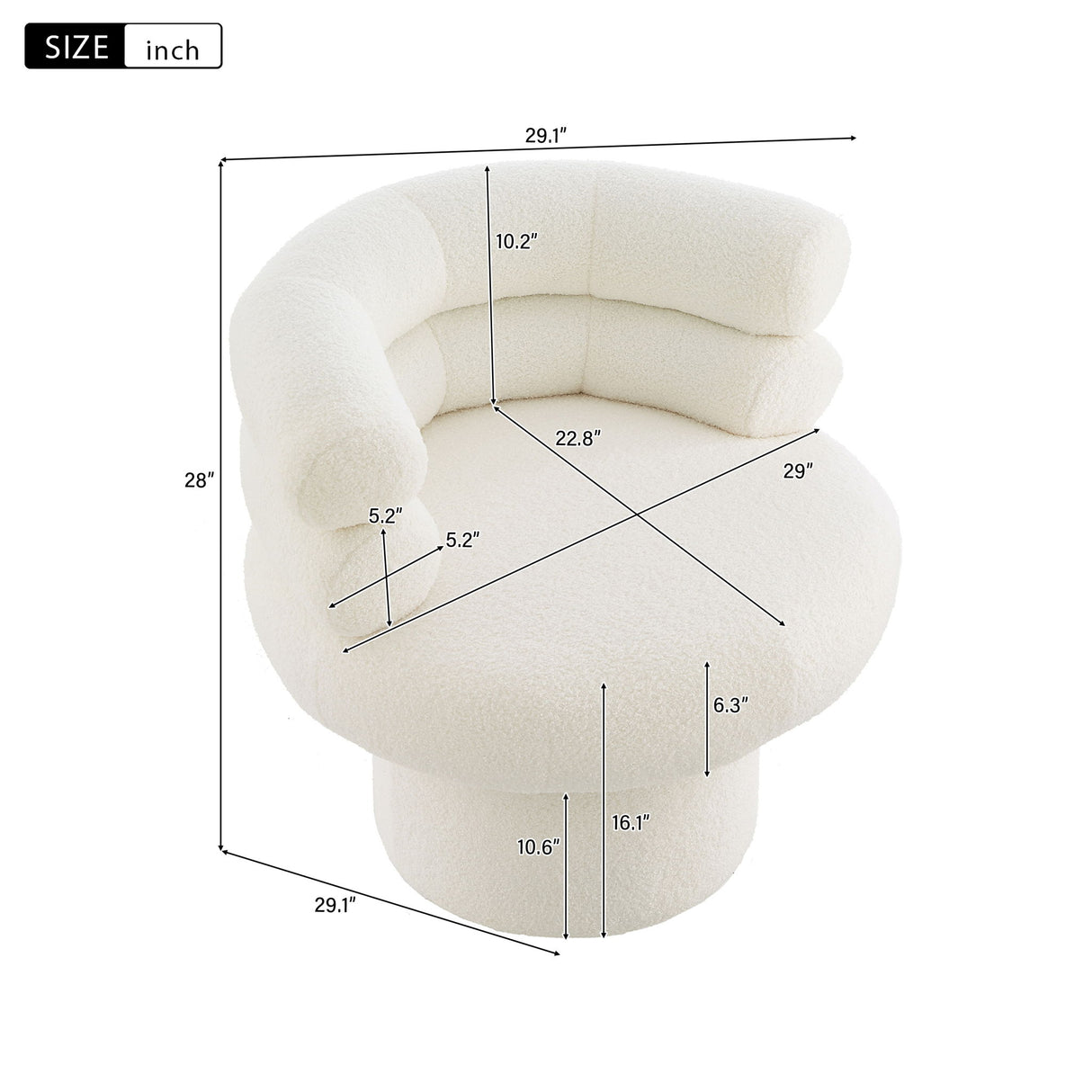 Round Swivel Accent Chair For Living Room