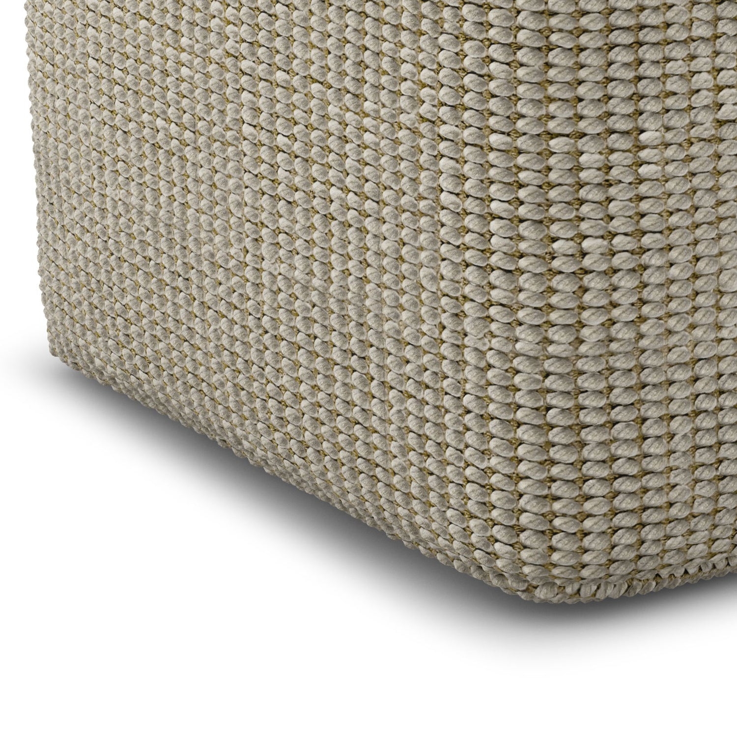Zelma - Square Woven Outdoor / Indoor Pouf - Cream / Natural