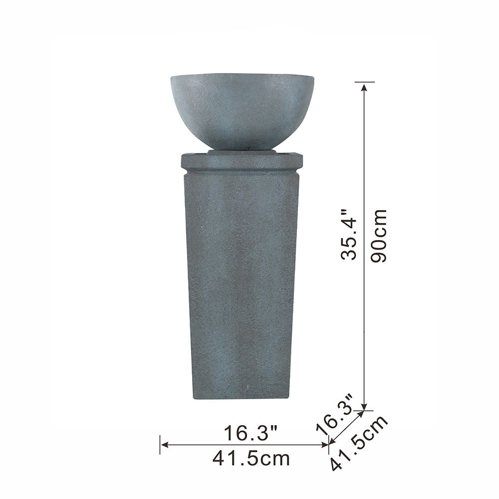 Zen Bowl Water Fountain, Outdoor Bird Feeder / Bath Fountains, Relaxing Water Feature For Garden