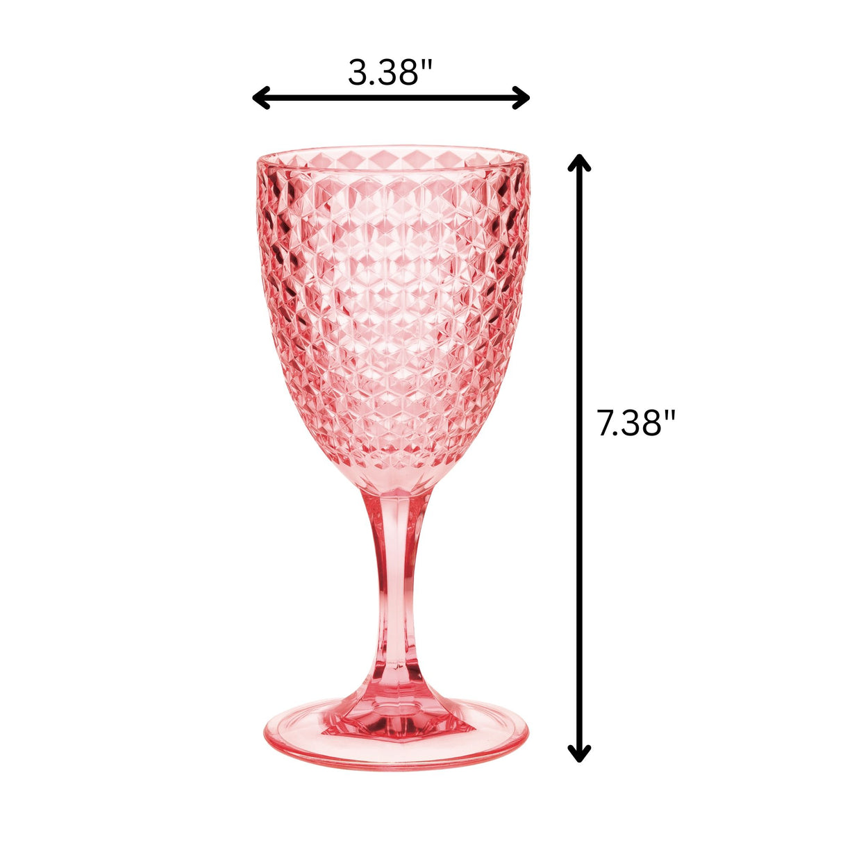 Diamond Cut Plastic Wine Glasses (Set of 4)