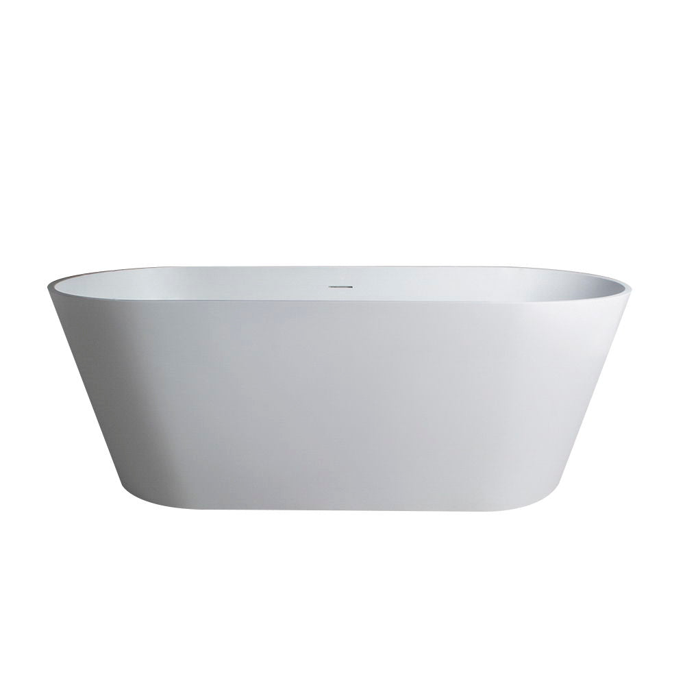 Solid Surface Soaking Freestanding Bathtub For Bathroom - Matte White