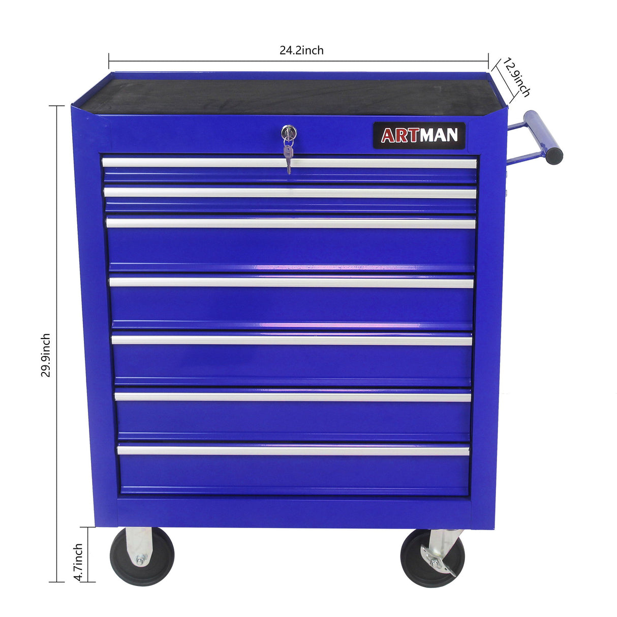 7 Drawers Multifunctional Tool Cart With Swivel Wheels
