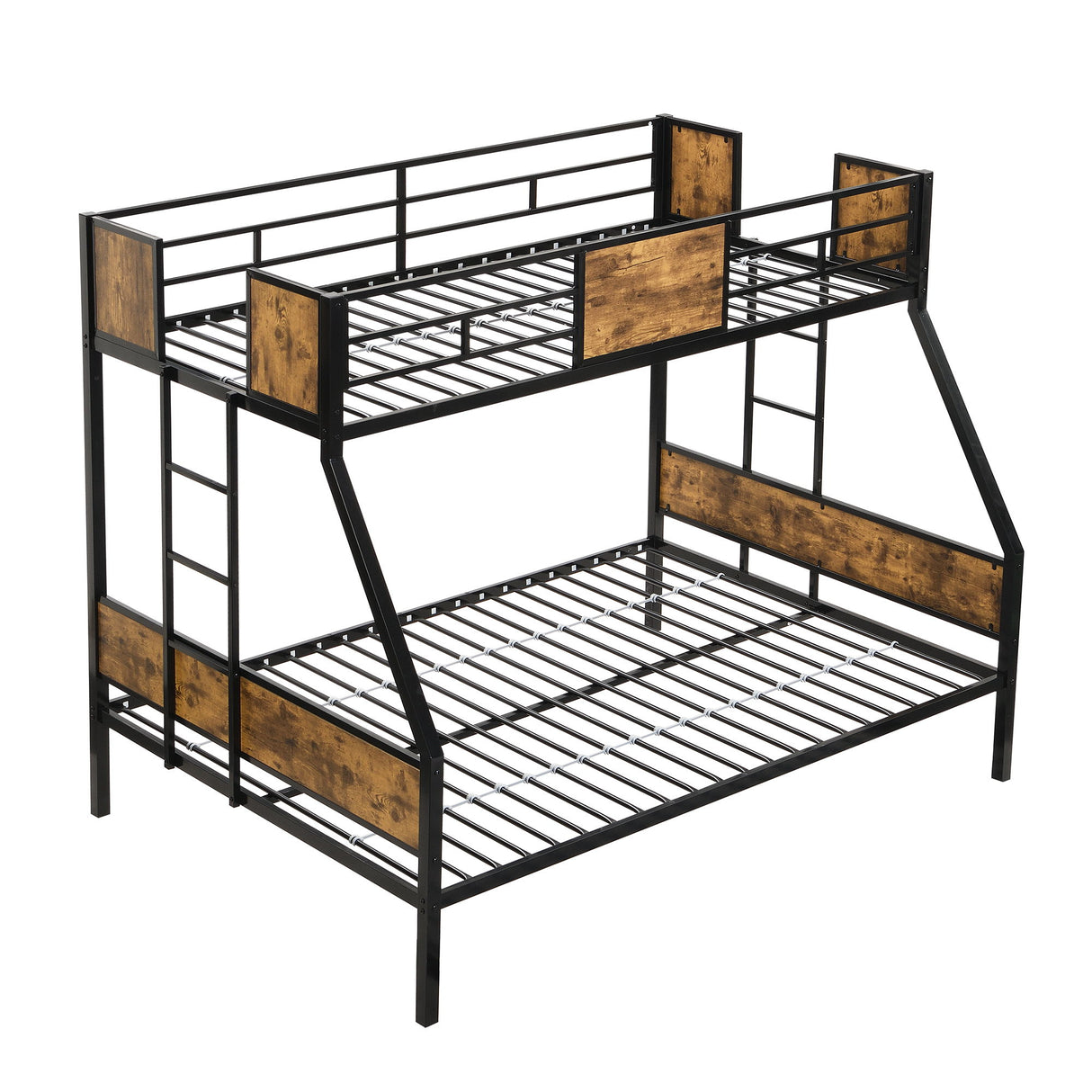 Modern Metal Bunk Bed With Dual Side Ladder And Metal Desig