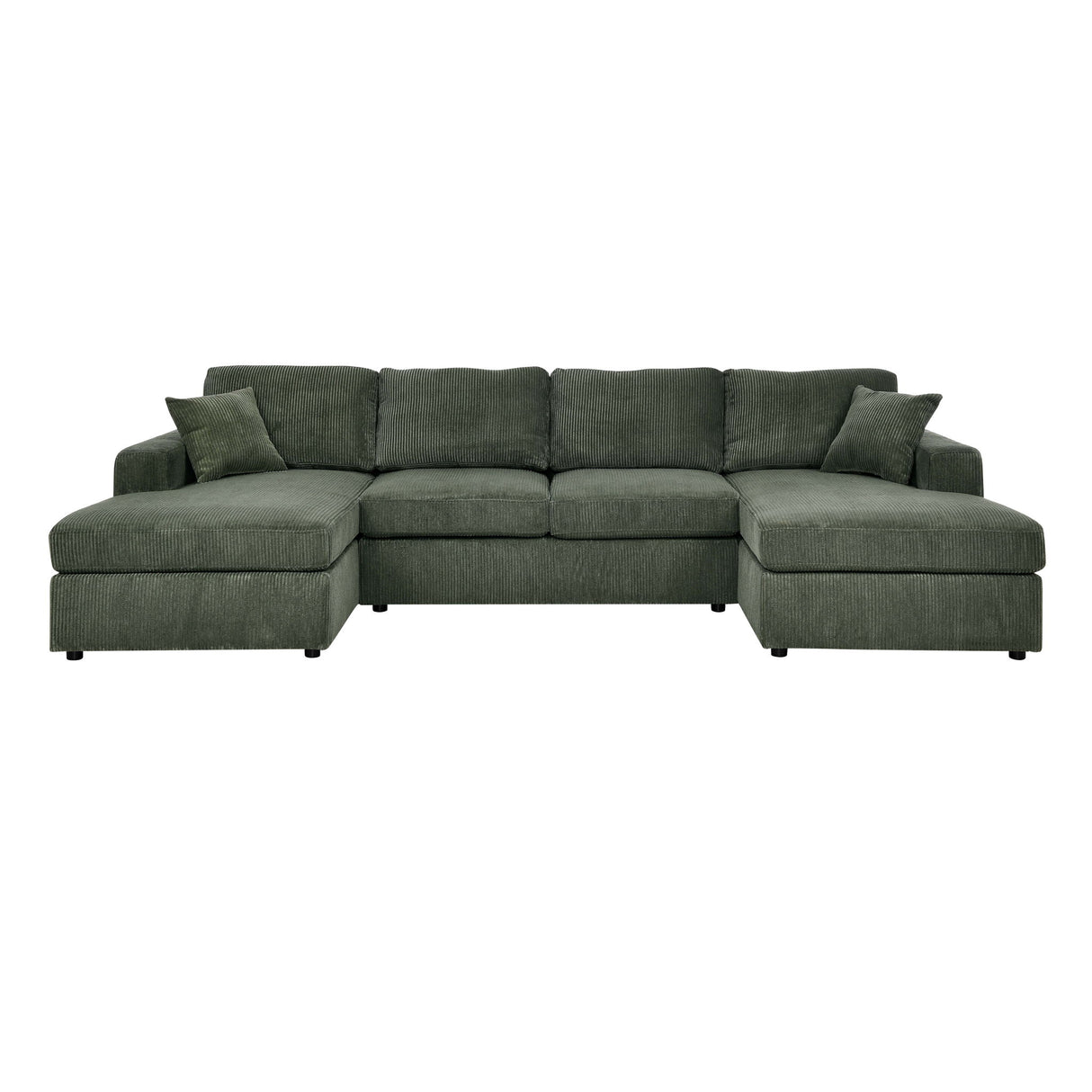 3 Piece Corduroy Double Chaise Sectional Sofa