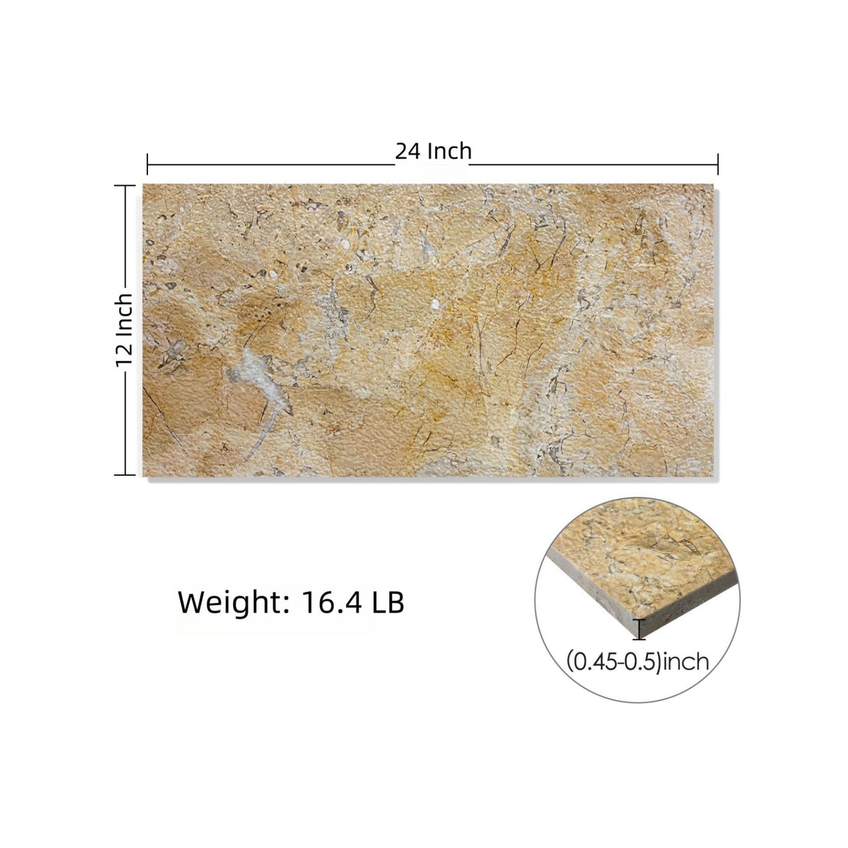 Natural Marble Polished Tile For Wall And Floor (Set of 4)