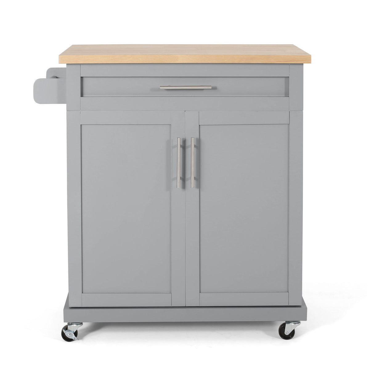 Negley - Contemporary Kitchen Cart With Wheels - Gray