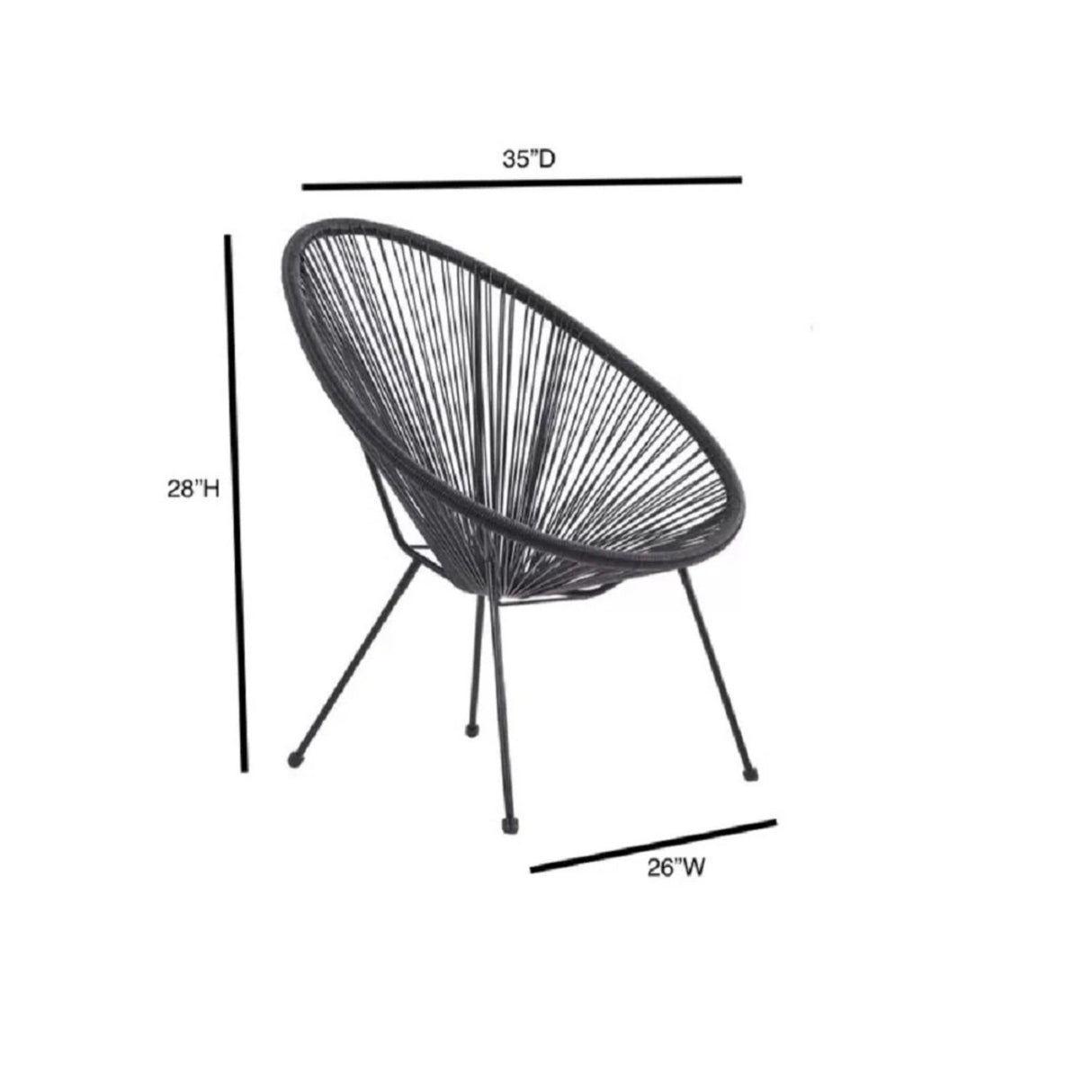 Modern Egg Shaped String Chairs (Set of 2)