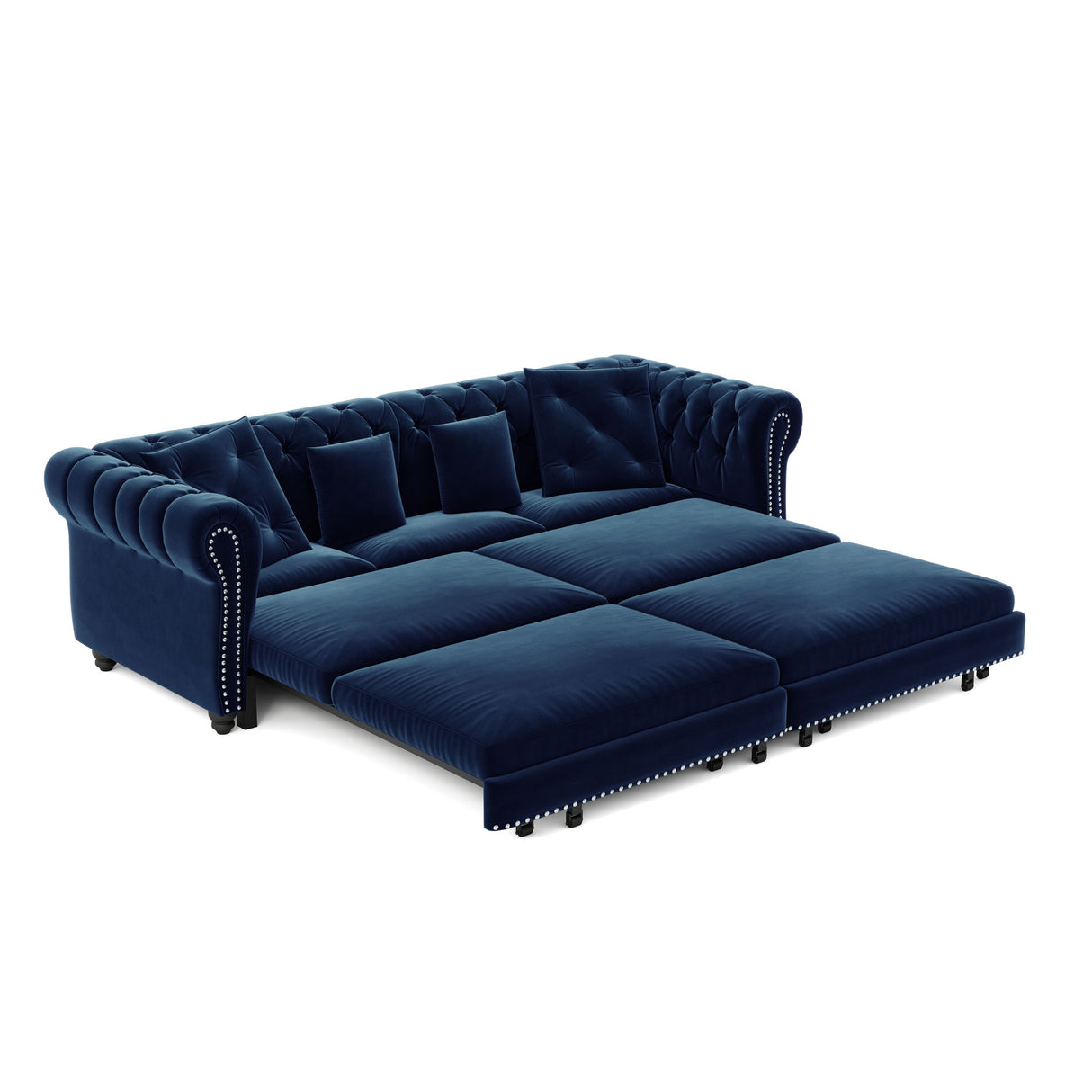 3 In 1 Convertible Sleeper Sofa Bed With Movable Ottoman