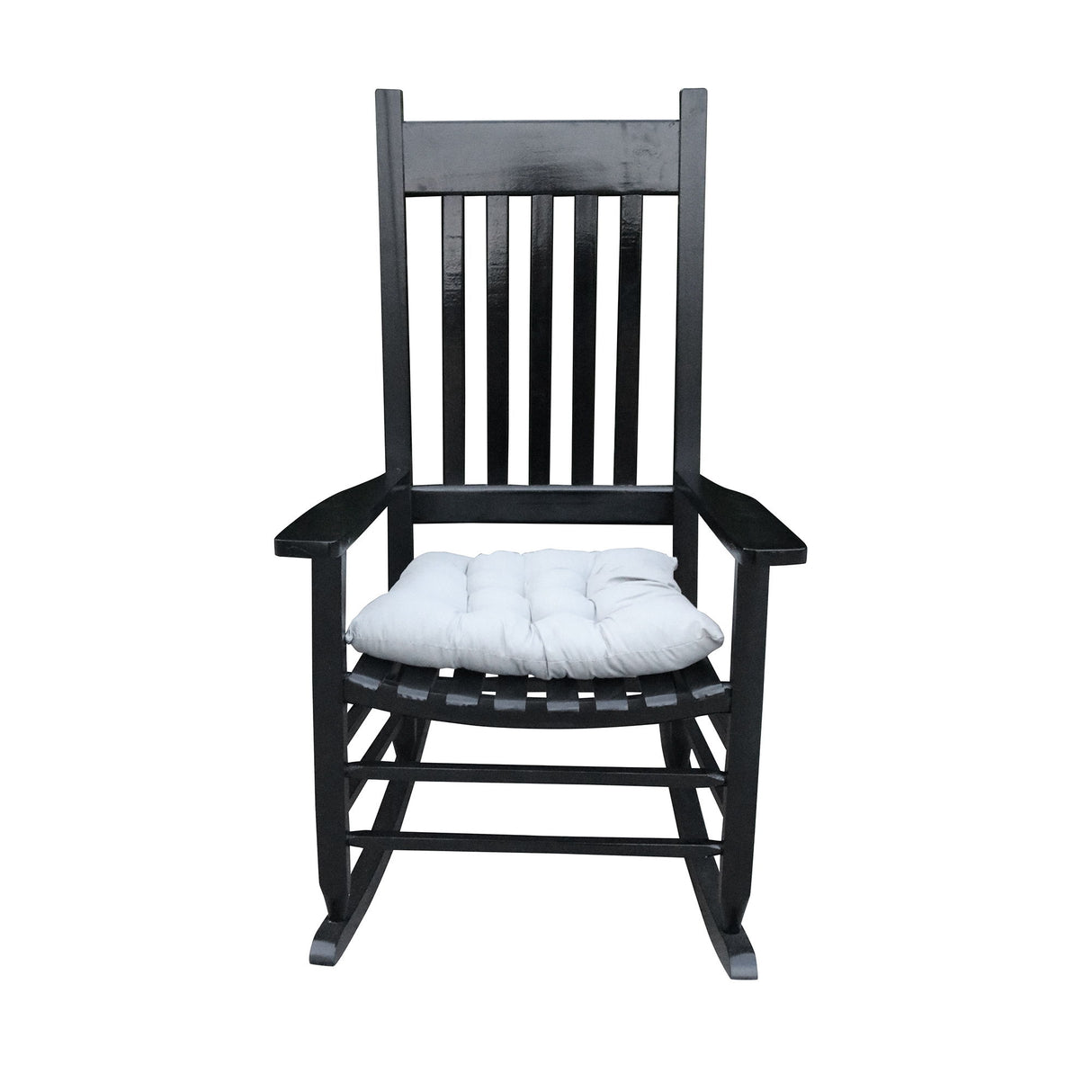 Classic Wooden Porch Rocker Chair White Populus Wood Comfortable Design