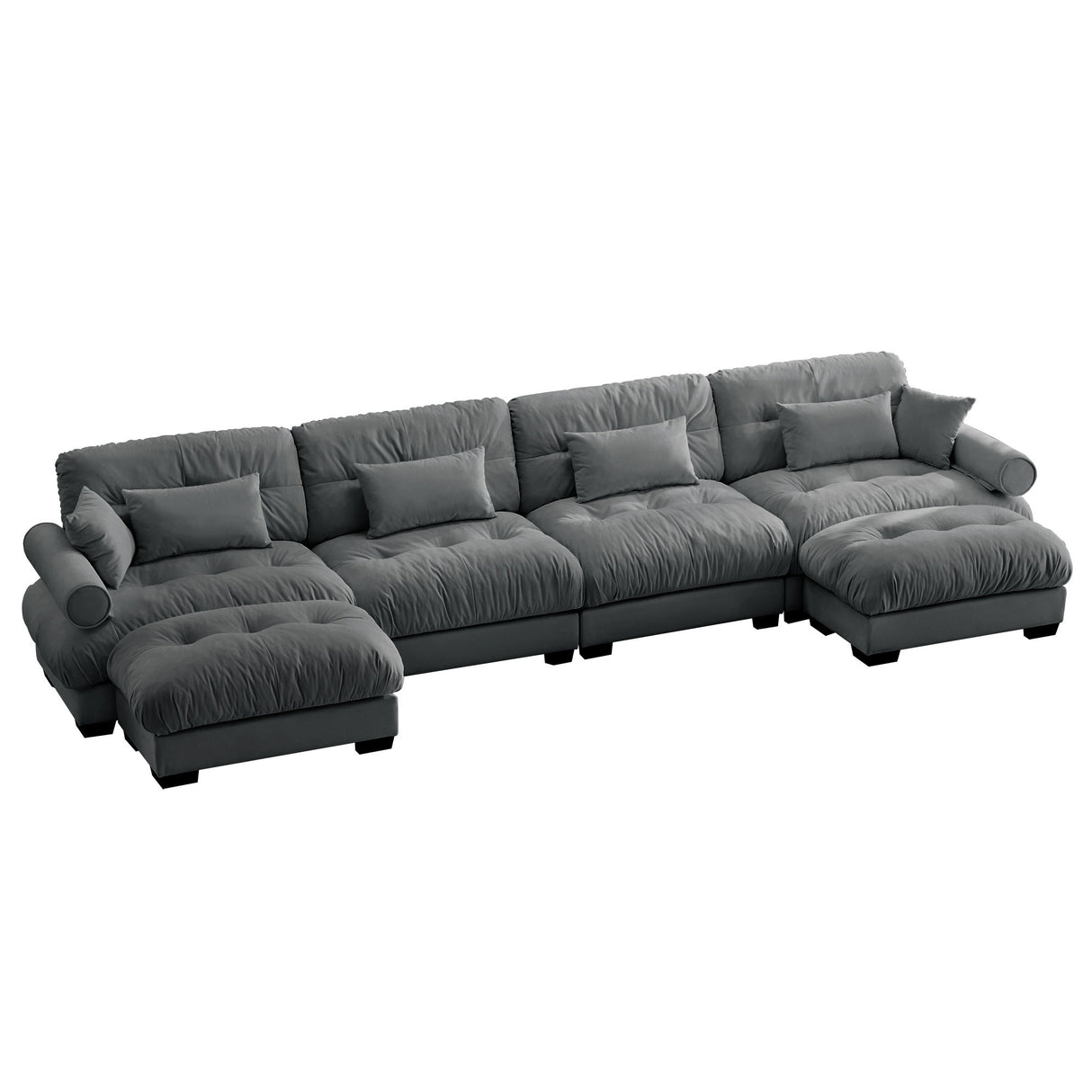 Super Comfort Oversized Modular Sectional Sofa With Movable Ottoman
