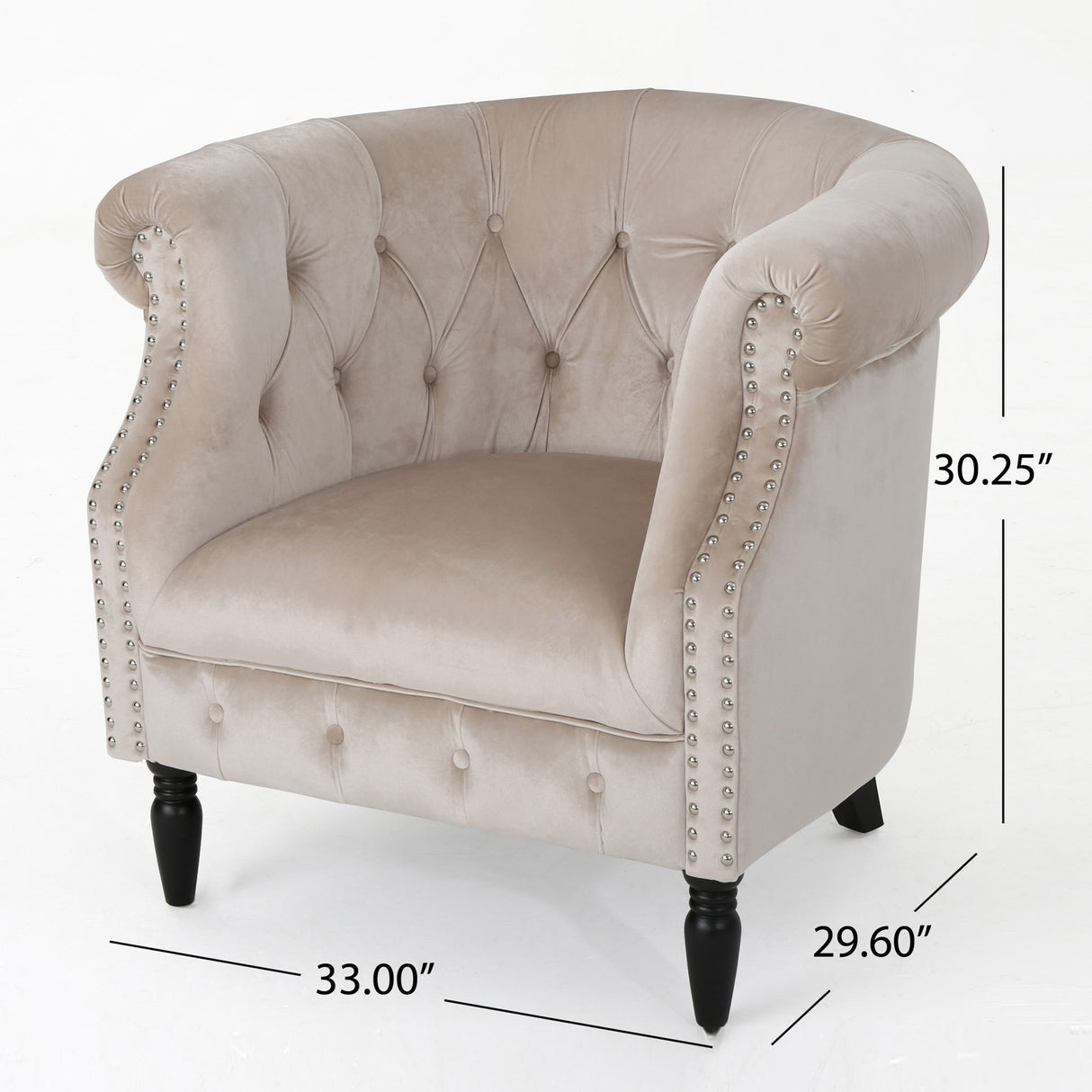 Celestialis - Upholstered Club Chair With Tub Design And Rolled Recessed Armrests
