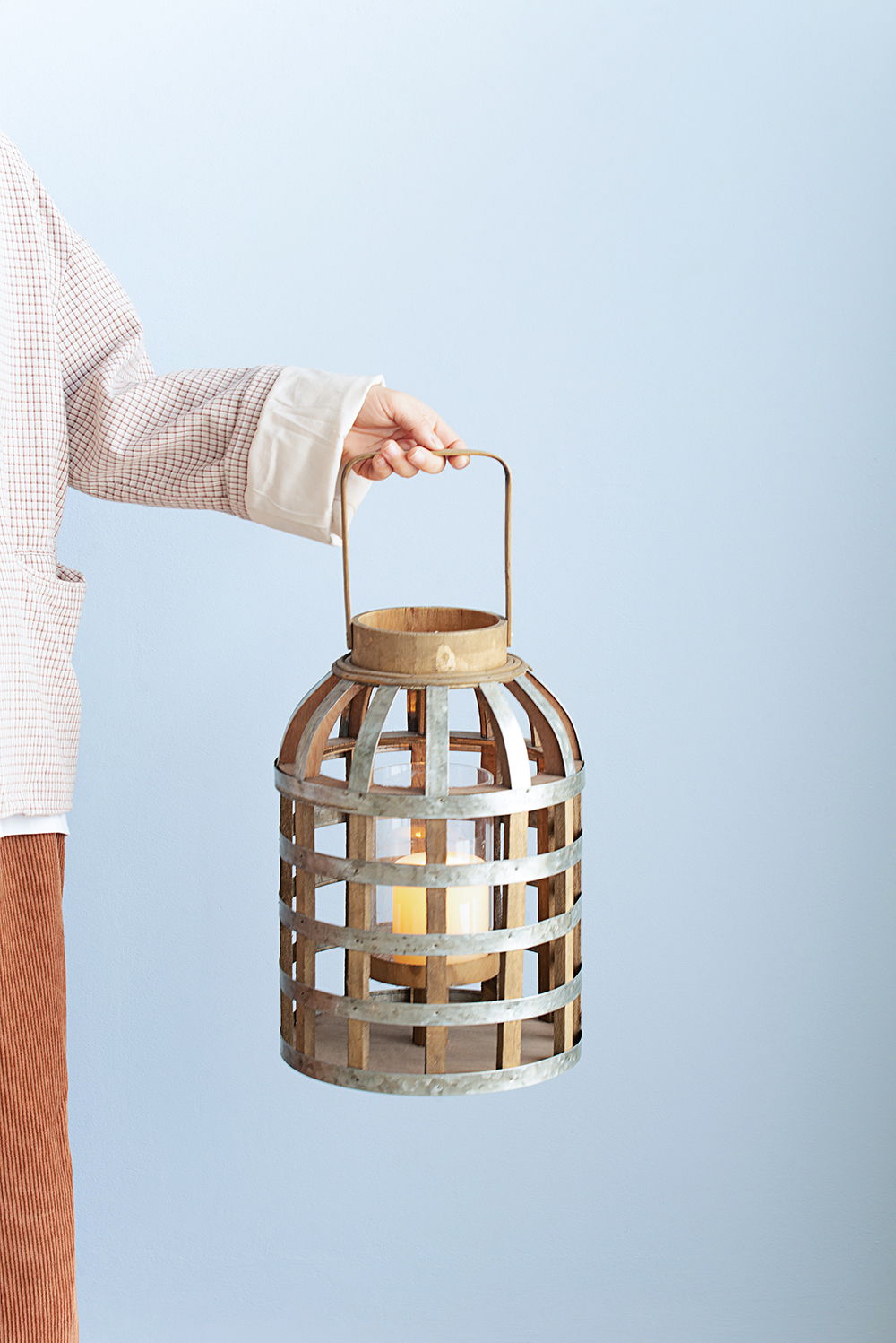 Decorative Lantern With Handle, Wooden Lantern For Indoor Outdoor, Home Garden Wedding