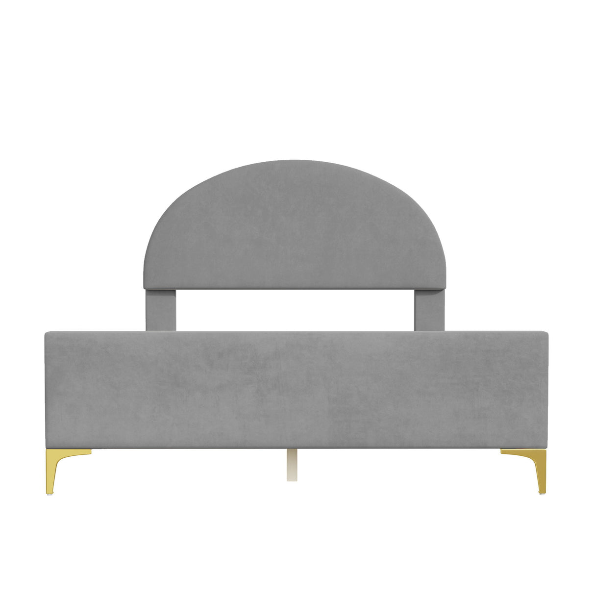 Upholstered Platform Bed With Classic Semi-Circle Shaped Headboard