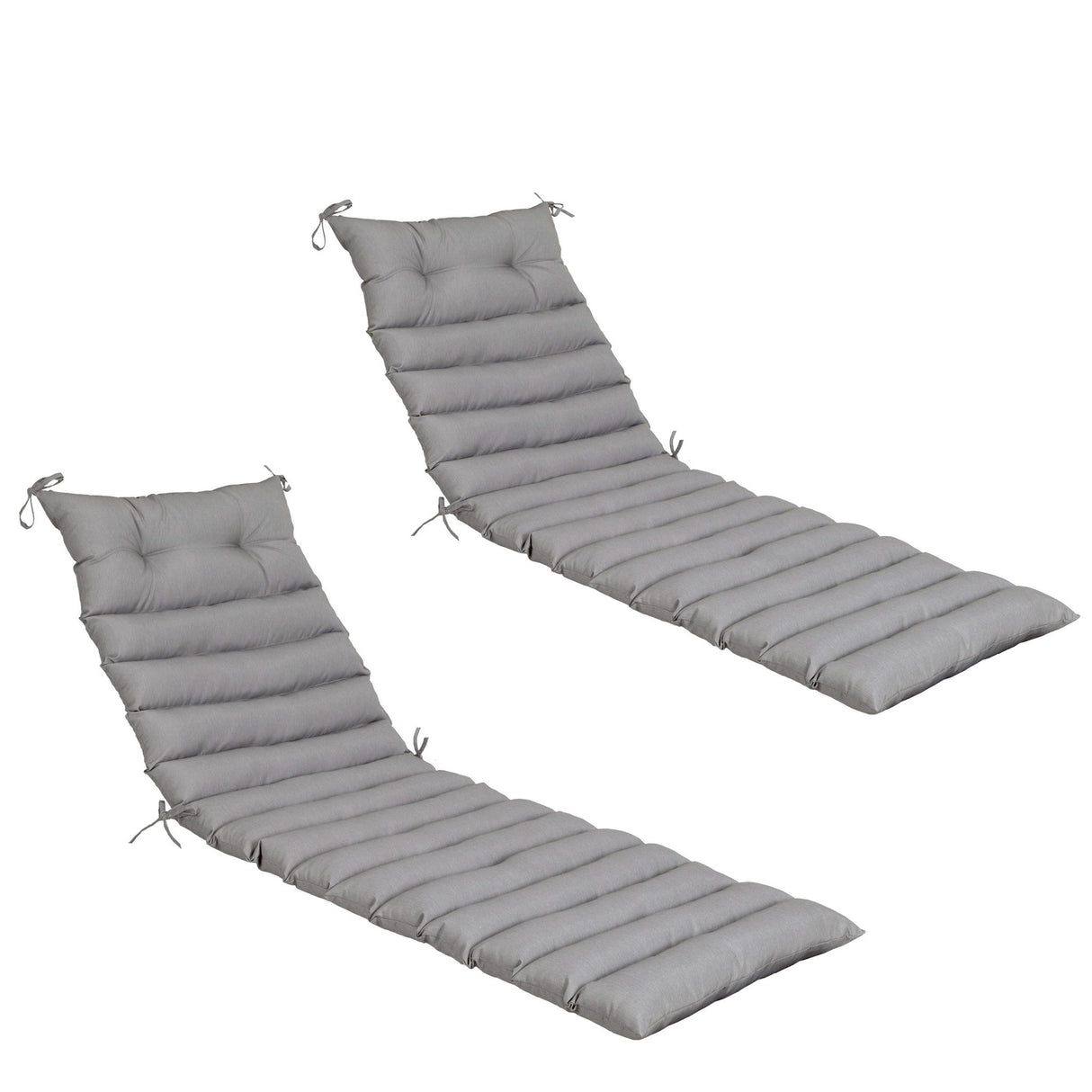 2 Piece Outdoor Chaise Lounge Chair Cushion Set