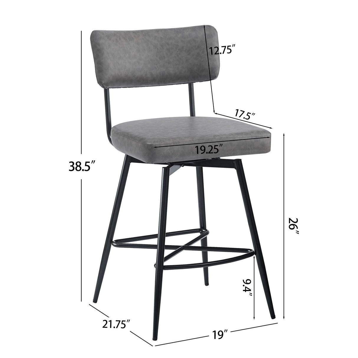 Retro Swivel Counter Stools (Set of 2)