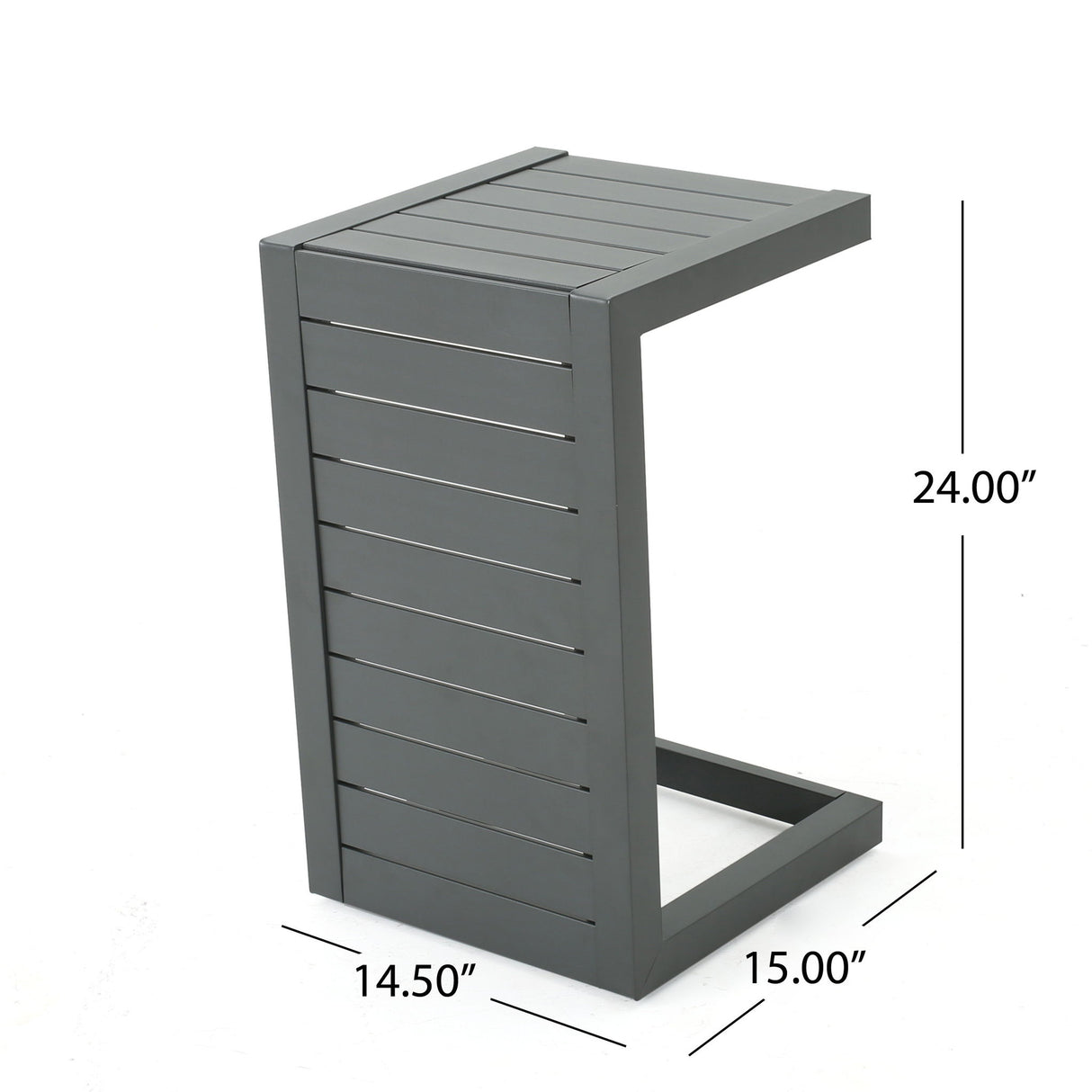 Aluminum Outdoor C - Shaped Side Table For Patio