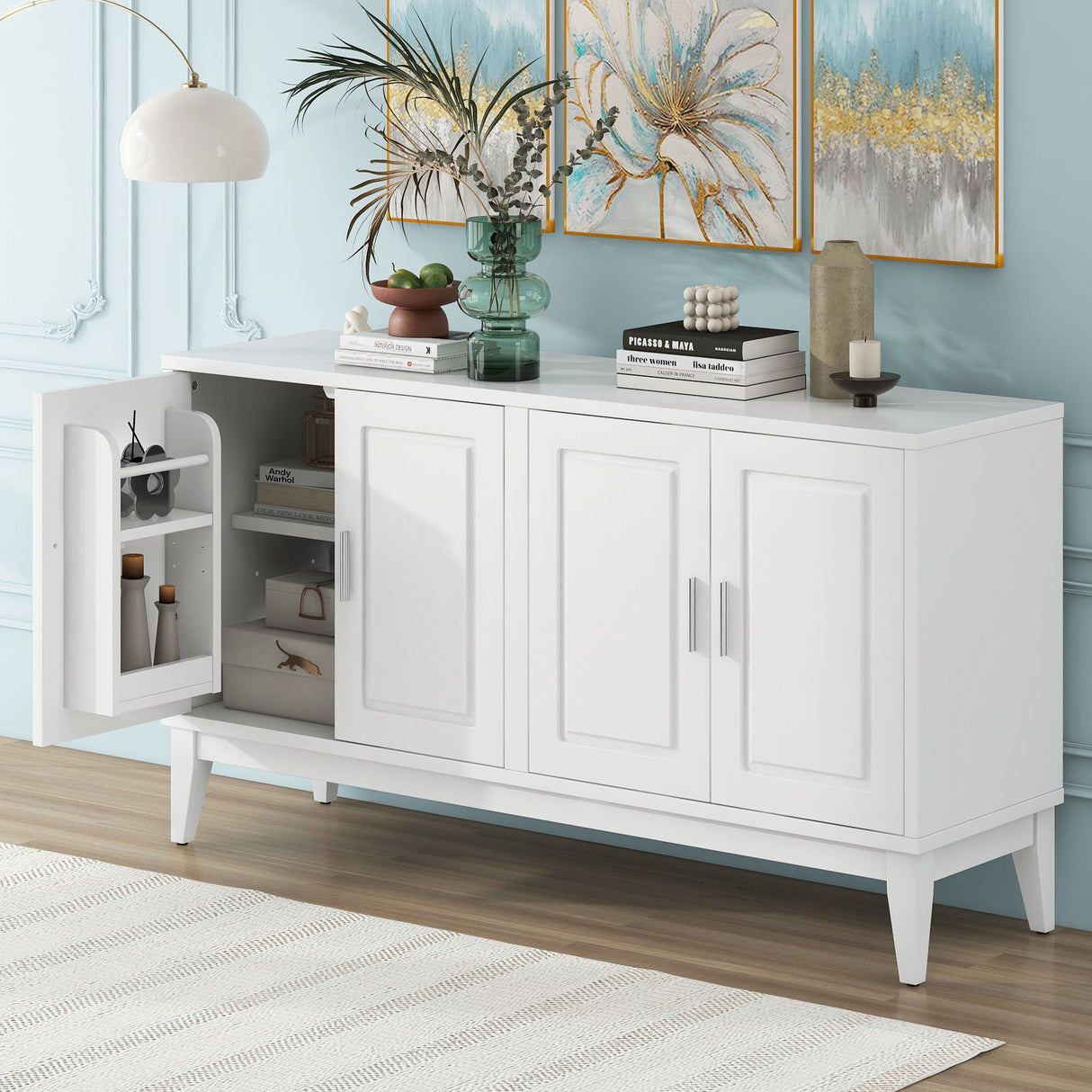 4 Door Sideboard Storage Cabinet With Door Shelf