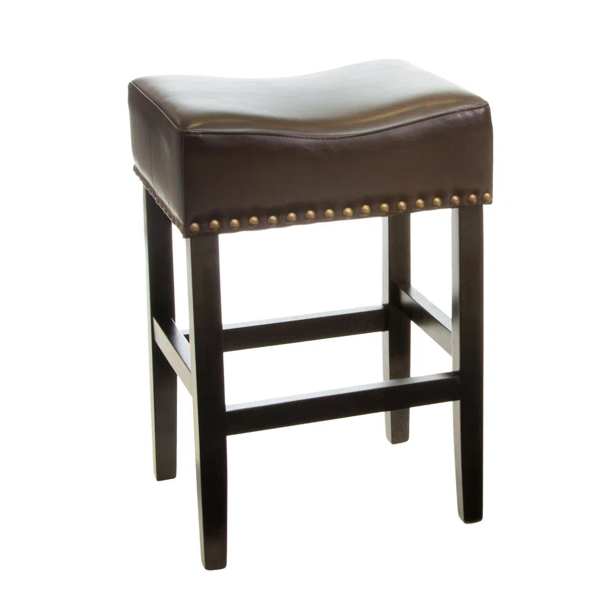 Soltique - Backless Dining Counter Stool With Nailhead Trim (Set of 2)