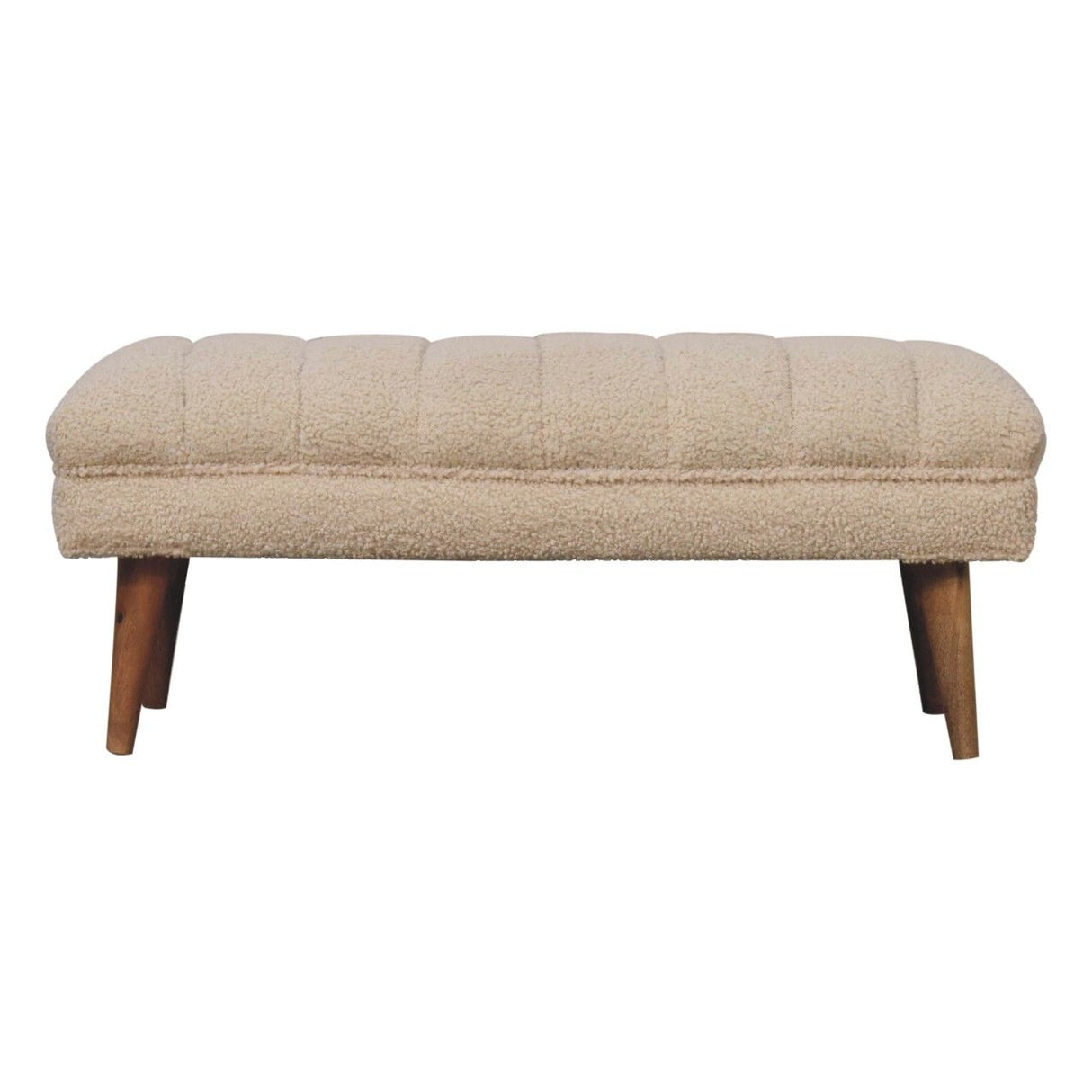 Boucle Puffer Bench - Beige
