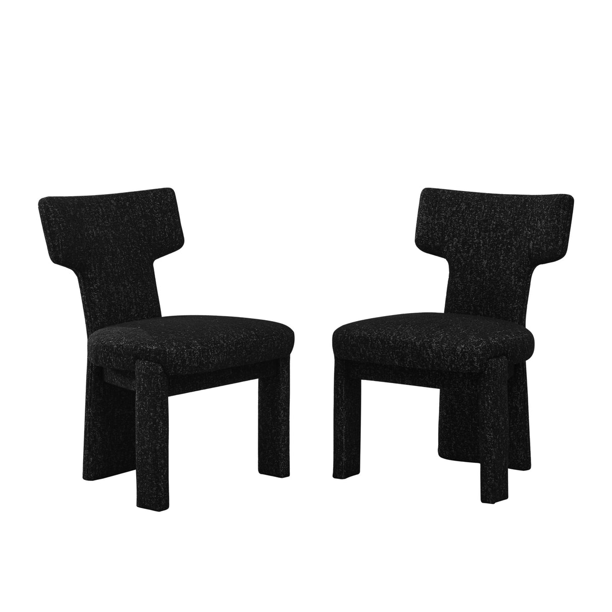 Armless Curved Back Accent Chairs (Set of 2)