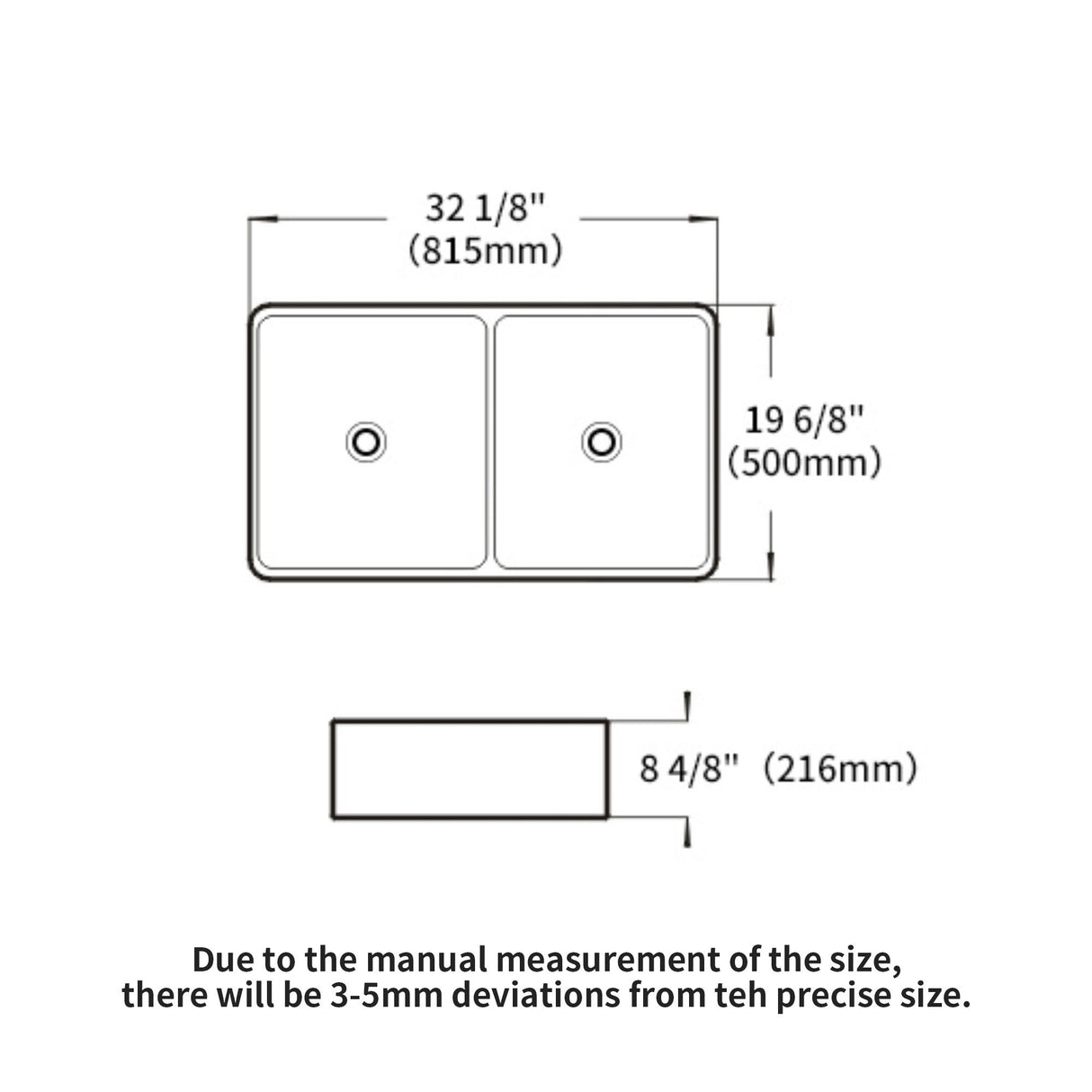 Double Bowl Apron Front Kitchen Sink 32", Sturdy And With Scratch Resistant - White