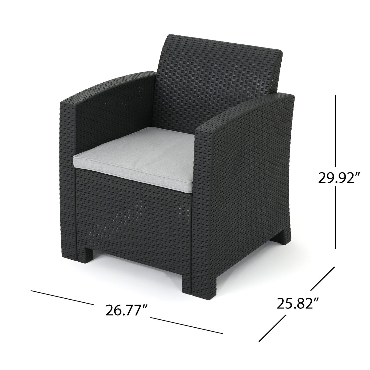 Outdoor Wicker Club Chair With Water Resistance