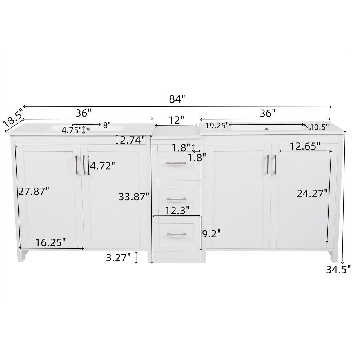 Double Sink Bathroom Vanity With Quartz Countertop