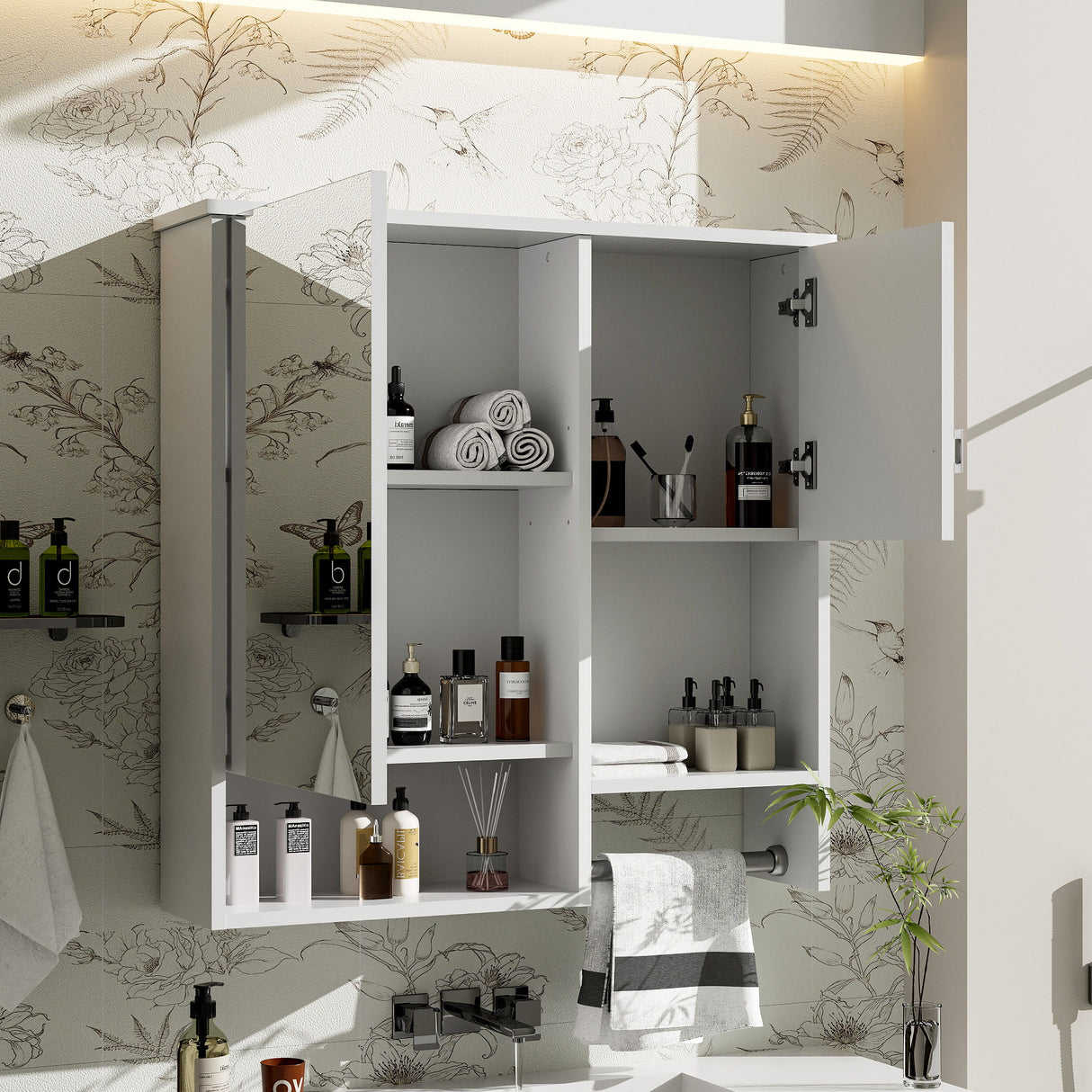 Modern Wall Mounted Bathroom Medicine Cabinet, Bathroom Wall Storage Cabinet With Mirror