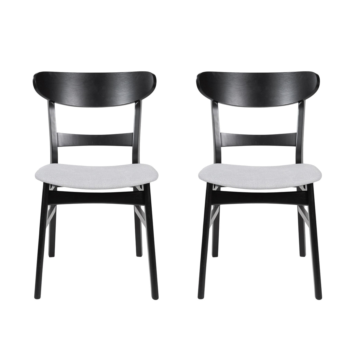 Mid Century Dining Chairs With Cushioned Seats And Wood Frame (Set of 2)