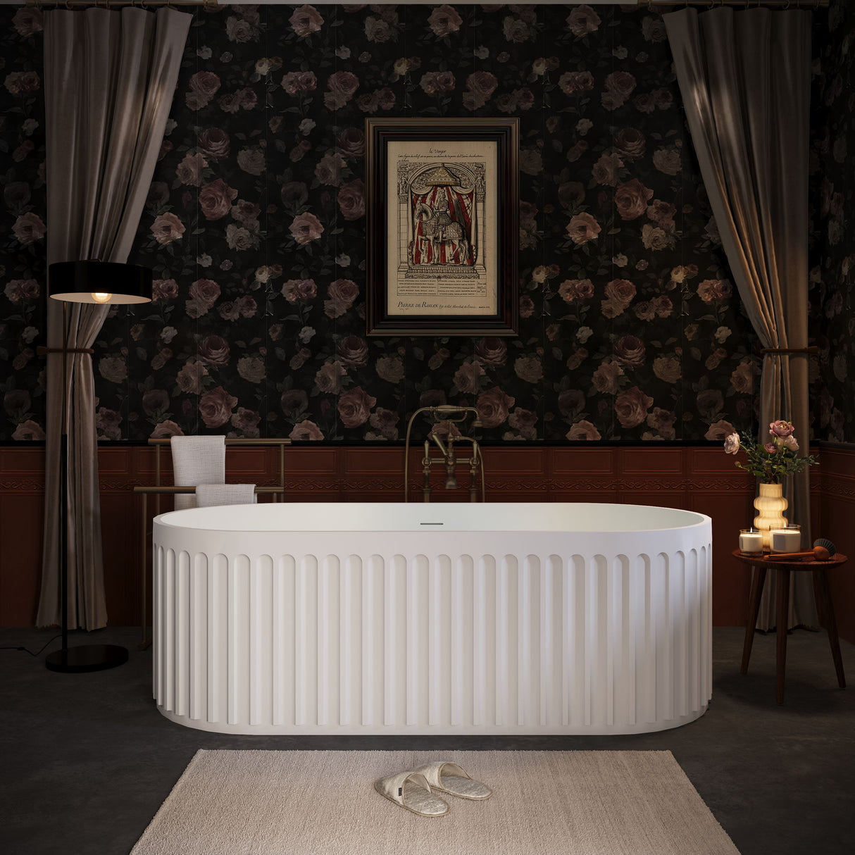 67" Freestanding Solid Surface Bathtub, Luxury Engineered Stone Resin Freestanding Soaking Bathtub With Overflow And Pop-Up Drain Cupc Certified 23S13-67 - Matte White
